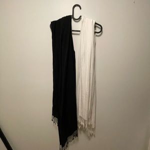 Black and white scarves